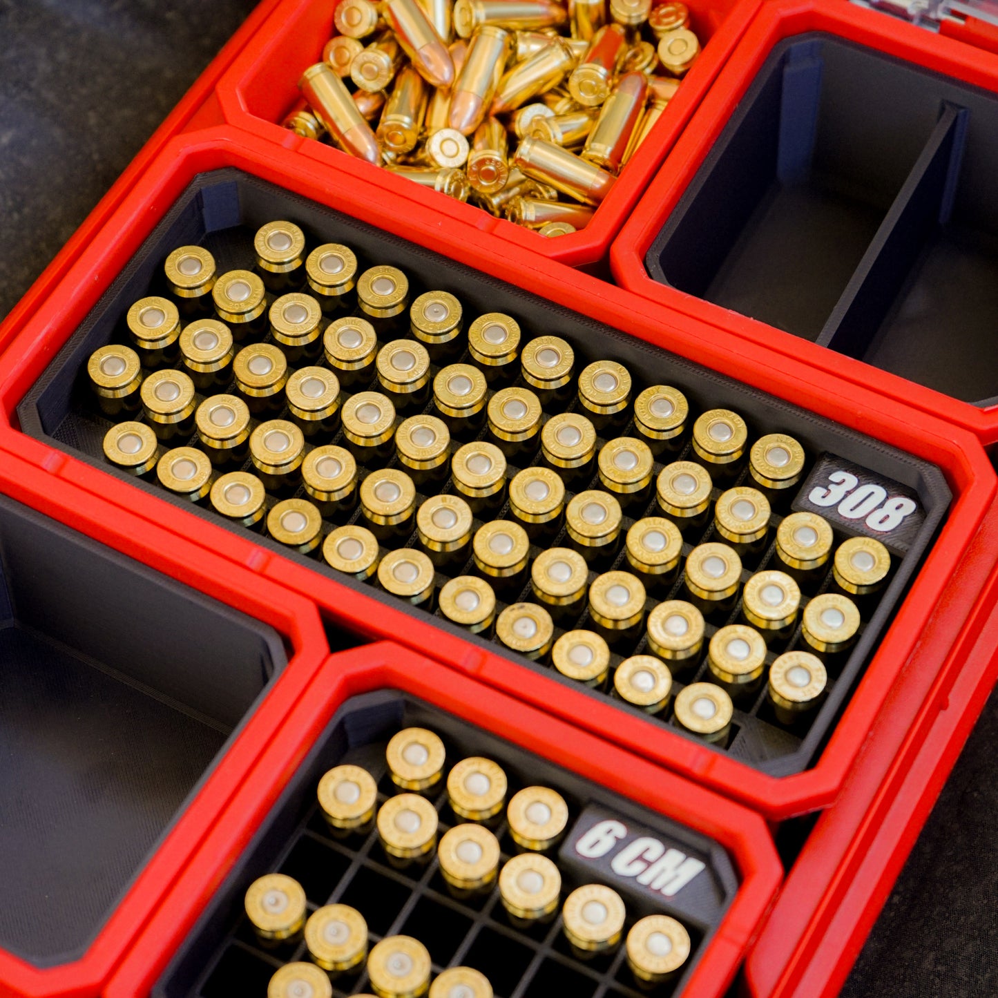 Large Rifle Pistol Cartridge Inserts for Deep Milwaukee Bins