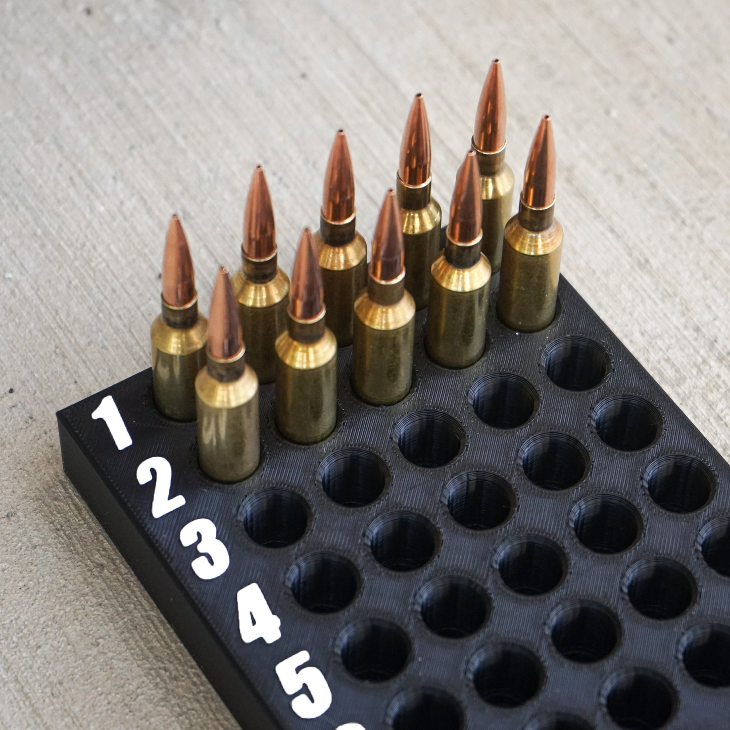 Numbered Loading Block for Reloading Ammo